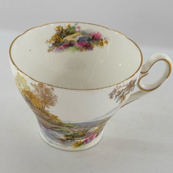 Vintage Tea Cup and Saucer Shelley Fine Bone China England Bridge Stream - Picture 4 of 5